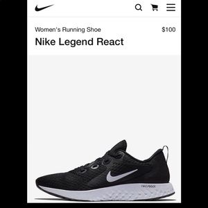 NWOT Nike Legend React Running Shoes Size 8